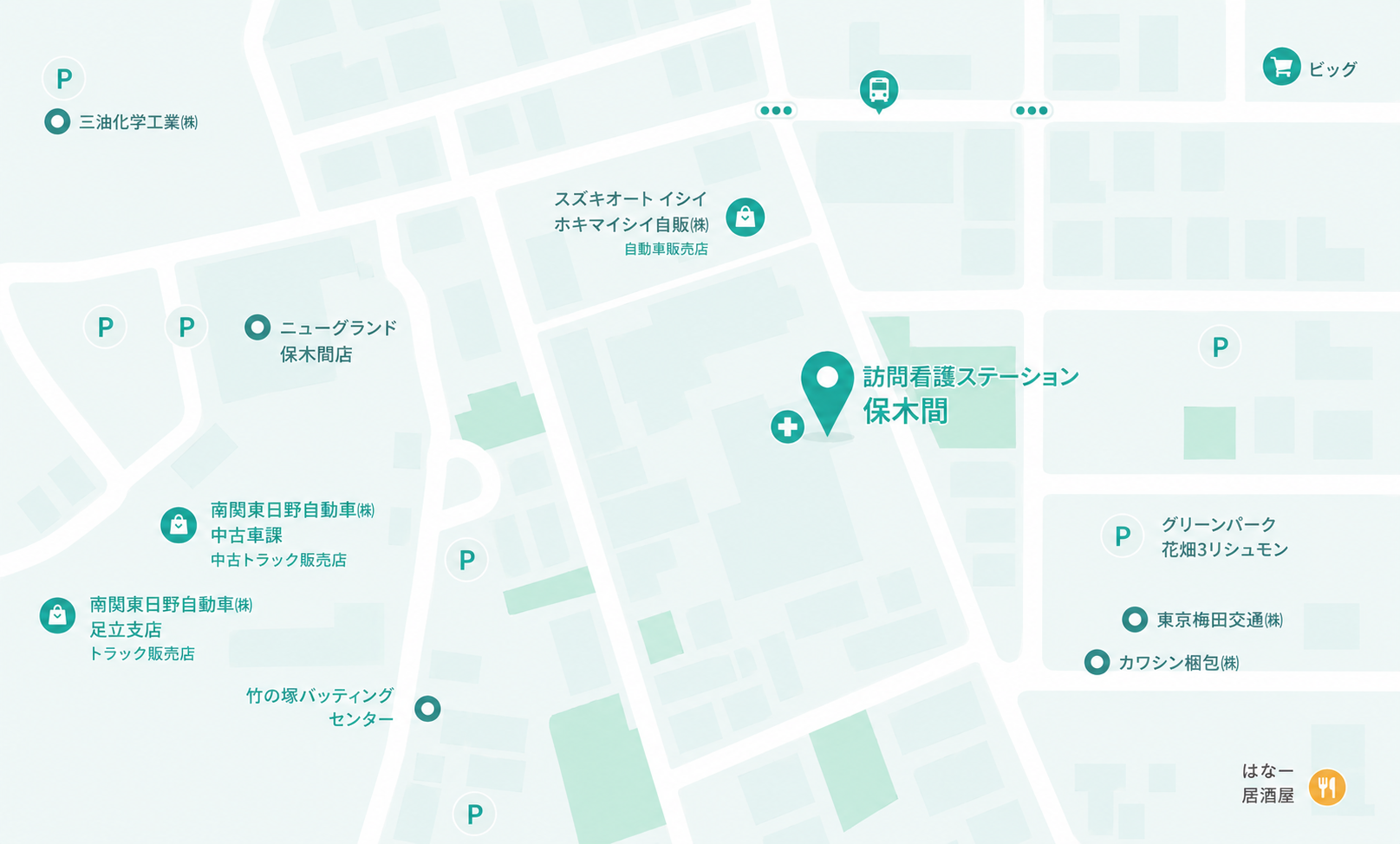 訪問看護ステーション保木間 アクセスマップ